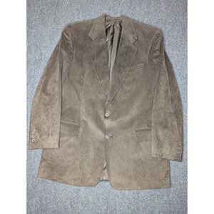 Vintage Terzo Uomo Mens Brown Suede Blazer Size 40R 2 Button Soft Designed Italy